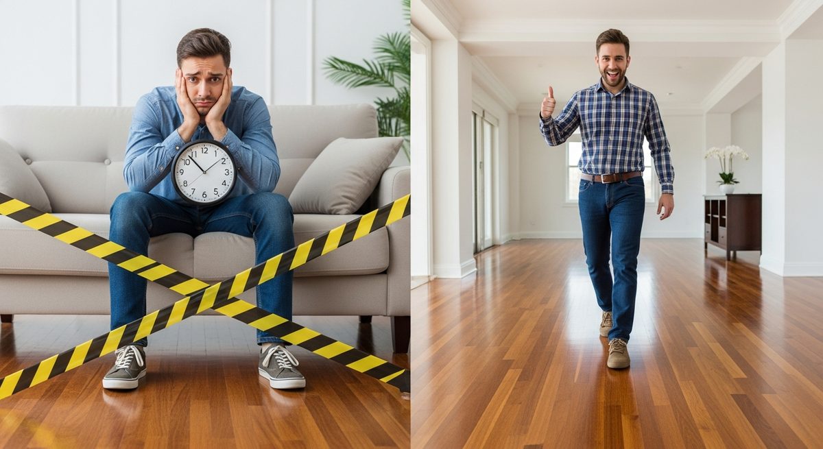 Waiting 3 days for floors to dry vs UV curing: instant walk-on!
